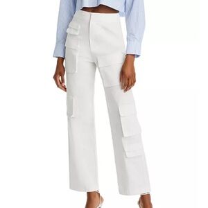 GREY LAB Wide Leg White Cargo Pants